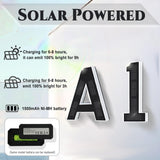 ISUNMEA 9 Inch Solar Lighted House Numbers for Outside, Light Up Waterproof LED Address Numbers Signs for Houses, Large Personalized Illuminated Exterior Modern House Numbers Light (A-Black, 9IN)