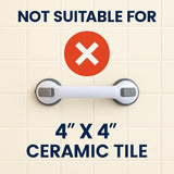 2 Pack Grab Bars for Bathtubs and Showers, Shower Handles for Elderly Seniors bar Safety 500 lbs Walls Handicap Heavy Duty Holder Hooks to Lift Large Tile Glass Suction Cups Tool
