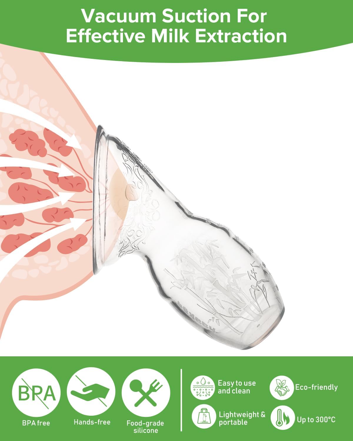 Haakaa Silicone Breastfeeding Manual Breast Pump Milk Pump 100% Food Grade Silicone BPA PVC and Phthalate Free | 4 oz Capacity