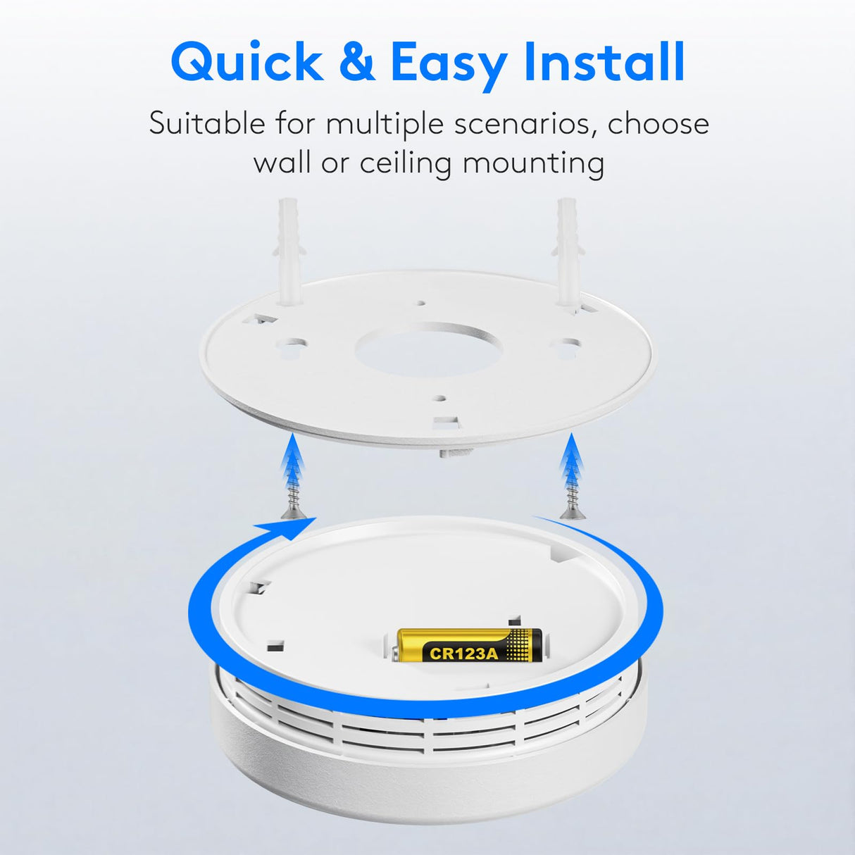 3-Pack Smoke Detector Carbon Monoxide Detector Combo 10 Year Battery, Test/Silence Button, Smoke Alarm and CO Detector for Any Room, Simple Setup