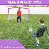 GoSports Portable Soccer Goals for Kids - 13 Color Options - Choose 4 x 3 ft or 6 x 4 ft - Team Tone Pop Up Nets for Backyard