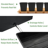 5 Pack Nursery Pots Trays with Removable Mesh Drainage Mat, Plastic Seed Starter Trays (17"x12"x3.5") with Drainage Hole, Propagation Kit for Seedlings, Microgreens, Plant Germination (Black)