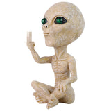 Lopoti Solar Light Alien Statues Sculpture，Funny UFO Extraterrestrial Figurine for Home Garden Yard Art Outdoor Decoration.
