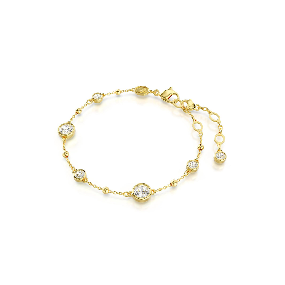 Swarovski Imber Bracelet, Clear Round-Cut Crystals in a Gold-Tone Finished Setting, Part of the Imber Collection