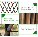 Helprise Expandable Willow Lattice Fence Panel Plant Support Garden Trellis Willow Trellis Fence for Climbing Plants Vine Ivy Rose Cucumbers Clematis Outdoors Garden Yard,36X92 Inch(2PC)