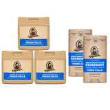 Dr. Squatch NEW Body Wash and Deodorant for Men Gift Set | No Paraben, Phthalate, Sulfate | Odor-Squatching, Aluminum-Free | Fresh Falls Body Wash (8 oz, 3-Pack) & Deodorant (2.56 oz, 2-Pack)