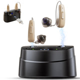 Hearing Aids, Hearing Aids for Seniors, Rechargeable Hearing Aid with Noise Cancellation, 5-Level Button Volume Control, OTC Hearing Amplifier for Moderate Hearing Loss, Clear Sound
