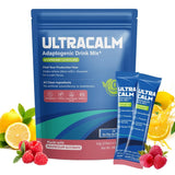 UltraCalm Super Cortisol Drink – Calm Magnesium Glycinate Powder – 30 Servings – L-theanine, Ashwagandha, Vitamin D – No Sugar – Raspberry Lemonade – Electrolytes Powder