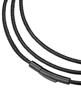 FaithHeart Braided Leather Necklace Cord with Stainless Steel Snap Clasp