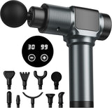 JQX Massage Gun, Deep Tissue Massager Gun for Pain Relief, Percussion Muscle Massage Gun for Athelets, Handheld Electric Back Massager with 30 Speed Levels & 9 Massage Heads