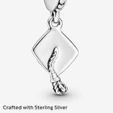 PANDORA Graduation Cap Dangle Charm - Hand-Finished Keepsake - Jewelry for Women with Gift Box - Compatible Moments Charm Bracelets - Sterling Silver