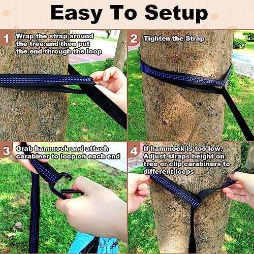 SZHLUX Camping Hammock Double & Single Portable Hammocks with 2 Tree Straps, Great for Hiking,Backpacking,Hunting,Outdoor,Beach,Camping