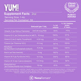 NovaFerrum Yum | Multivitamin with Iron for Infants, Toddlers & Kids Ages 4 & Under | Immune Support | Gluten Free Certified | Sugar Free | Raspberry Grape | 50 Servings