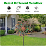 VEWOGARDEN Garden Metal Wind Spinners Outdoor Kinetic Wind Sculptures & Spinners for Yard Lawn Patio Decorations, Copper Green