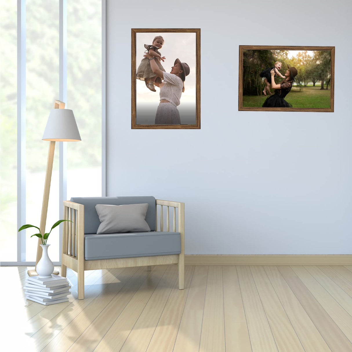 Natural 12x18 Frame Rustic Brown, 18 x12 Picture Frame, 12 by 18in Canvas Poster Frame, Large Gallery Concert Portrait Landscape Photo Wall Frame, Anniversary/Wedding/Birthday/Thank you/Christmas Gift