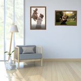 Natural 12x18 Frame Rustic Brown, 18 x12 Picture Frame, 12 by 18in Canvas Poster Frame, Large Gallery Concert Portrait Landscape Photo Wall Frame, Anniversary/Wedding/Birthday/Thank you/Christmas Gift