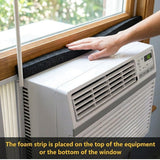fowong Air Conditioner Window Seal Kit 1" x 1" – Neoprene Foam Tape Weather Stripping for Window AC Units, Blocks Hot Air, Drafts & Noise, 13FT (6.5FT x 2 Rolls, Black)