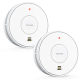 KARUOTOP Smoke and Carbon Monoxide Detector Alarm 2 Pack, 10-Year Battery Fire Alarm CO Detector with Large Test/Silence Button, Easy Adhesive or Screw Mount