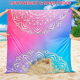 Beach Blanket Waterproof Sandproof Beach Mat 79" X 83" /10'x9'for 2-8 Adults Quick Drying Outdoor Picnic Mat Beach Accessories for Travel, Camping, Hiking