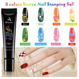 Biutee Nail Stamper Kit 15pcs Nail Art Stamp Plate 8pcs Stamp Gel Polish 1pcs Nail Stamper Scraper Set with Storage Bag, Nail Stamp Template Kit Flower Lace Animal Star Halloween Christmas Design