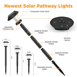 Pywut Solar Pathway Lights Outdoor - 8 Pack Solar Powered Garden Lights Waterproof IP65, Decor Landscape Lighting with Three Lighting Modes for Yard, Lawn, Walkway, Driveway, Warm White