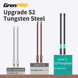 GRENPRO Torx Bit Set 14pc Impact Driver Bit Set, Magnetic Torx Screwdriver Set, 1/4 Torque Security Bits Sets, Tamper Proof t20 t25 t30, 6" Long (t7-t40) Star Screwdriver Bits Sets