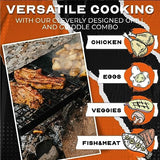 24" Heavy Duty Folding Campfire Grill, Compact Folding Design, Grill Grate & Griddle for Campfire Cooking, Australian Owned