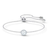Swarovski Una Angelic Bracelet with Clear Crystals on a Rhodium Plated Chain with a Bolo Style Adjustable Closure