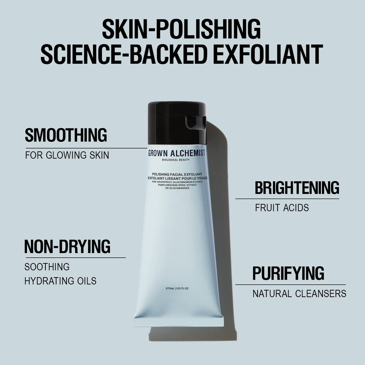 Grown Alchemist Polishing Facial Exfoliant with Pink Grapefruit and Glucomannan Extract (75ml / 2.53oz)