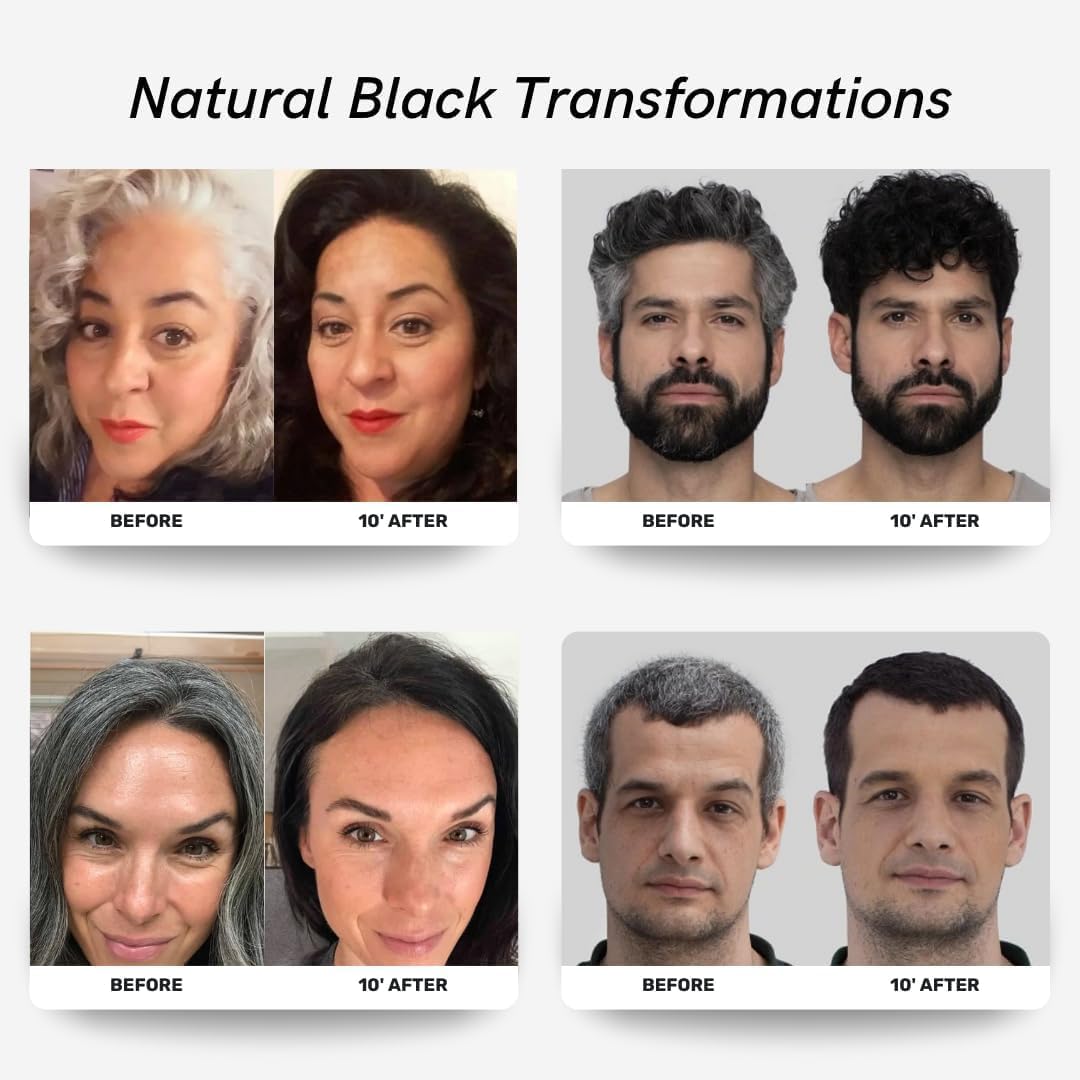 Polar Hair Dye Shampoo for Gray Hair, Jet Black Color for Women & Men