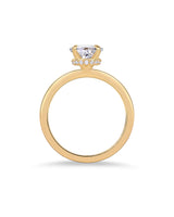 PAVOI 14K Yellow Gold Plated Simple 2.5CT Pear Cubic Zirconia Hidden Halo Eternity Band Bridal Wedding and Engagement Rings for Women - Statement Ring - Size 6