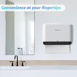 DUTYWORKS Paper Towel Dispenser Wall Mount, Multifold Paper Towel Holder Adhesive Hand Towel Dispenser for Bathroom Kitchen Commercial, White