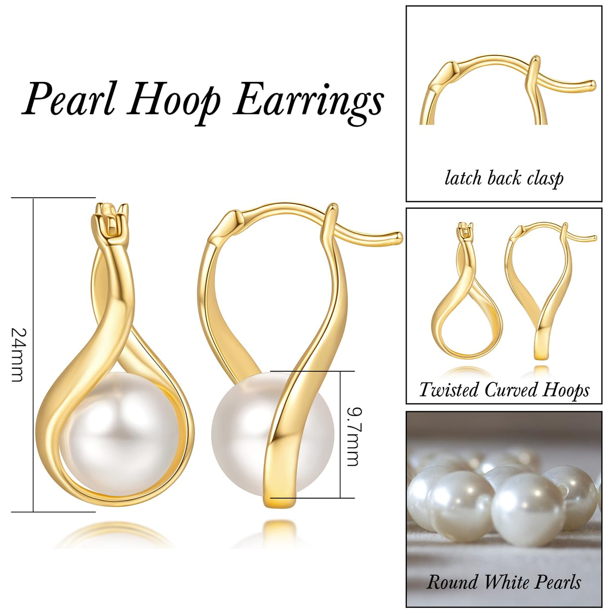 SREEOWER 14K Gold Earrings for Women Gold Hoop Earrings