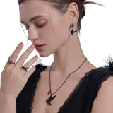 MASW Original Design Gothic Earrings Hip Hop Black Crow Pendant Earrings Fashionable Women's Accessories M3353