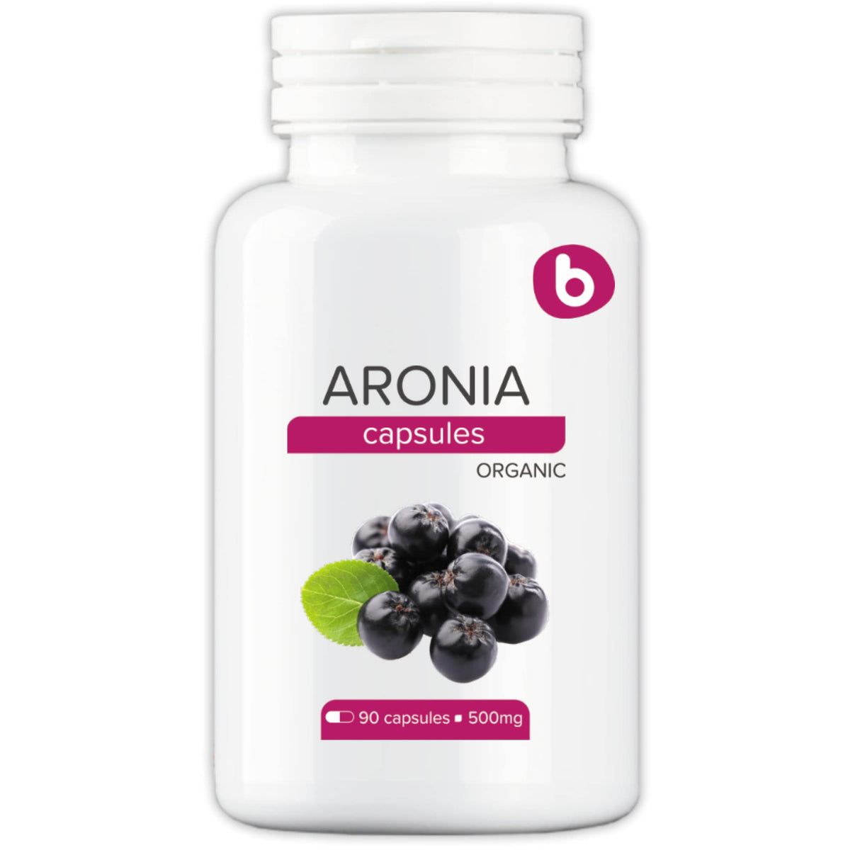 Organic Aronia Berry Capsules – Black Chokeberry Supplement with Natural Anthocyanins & Polyphenols – Supports Immune System – from Aronia Berries Powder – Non-GMO – 500mg, 90 Vegan Capsules