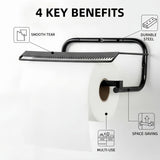 Jumbo Roll Wall Mounted Shop Paper Towel Holder, Wiper Dispenser for Garage and Industrial Use,16.5"x9.8"x8.7"（1 Pack, Black）