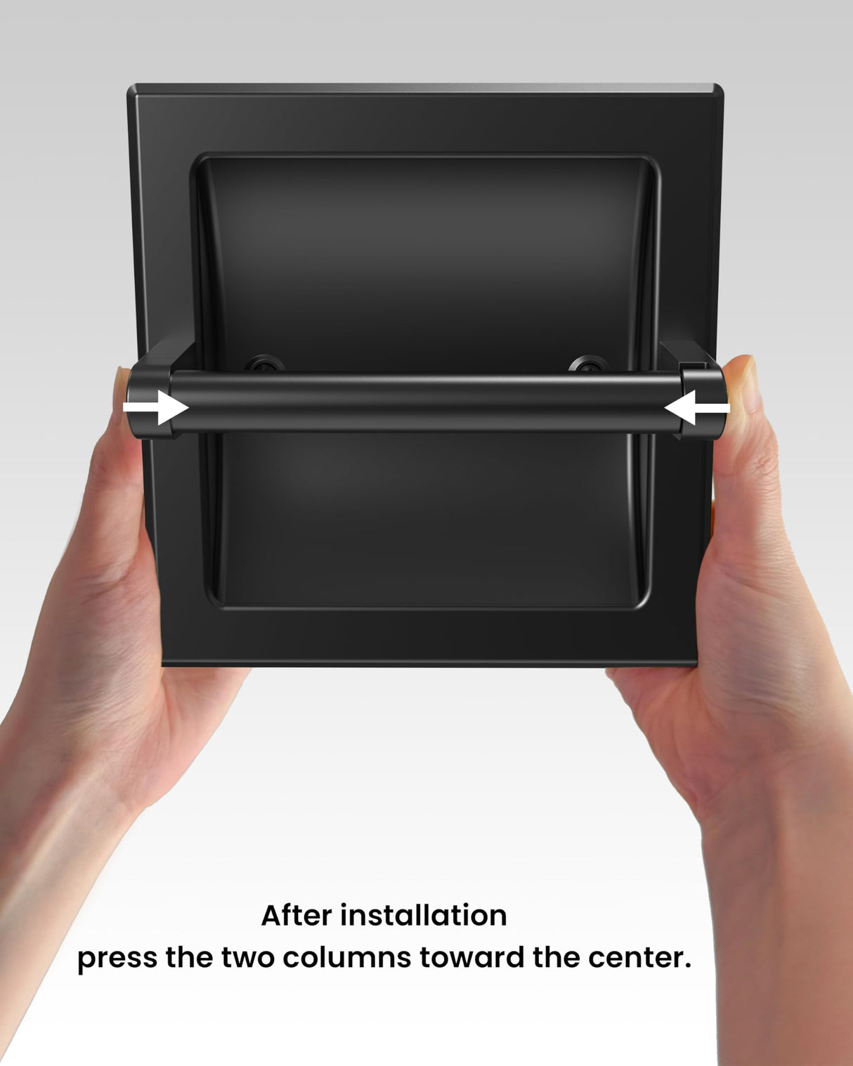 WZKALY Matte Black Recessed Toilet Paper Holder for Large Rolls, Pivoting Black Toilet Paper Holder Wall Mount Stainless Steel, in Wall Toilet Paper Holders Black, Bathroom Toilet Paper Wall Holder