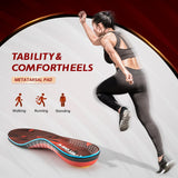 VALSOLE Heavy Duty Support Pain Relief Orthotics - 220+ lbs Plantar Fasciitis High Arch Support Insoles for Men Women,Flat Feet Orthotic Insert,Work Boot Shoe Insole,Absorb Shock with Every Step(Red)