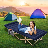 Camping Cot with Mattress, 450LBS(Max Load), Portable Folding Outdoor Bed with Carry Bag for Adults Kids, Heavy Duty Cot for Traveling Gear Supplier, Office Nap, Beach Vocation and Home Lounging