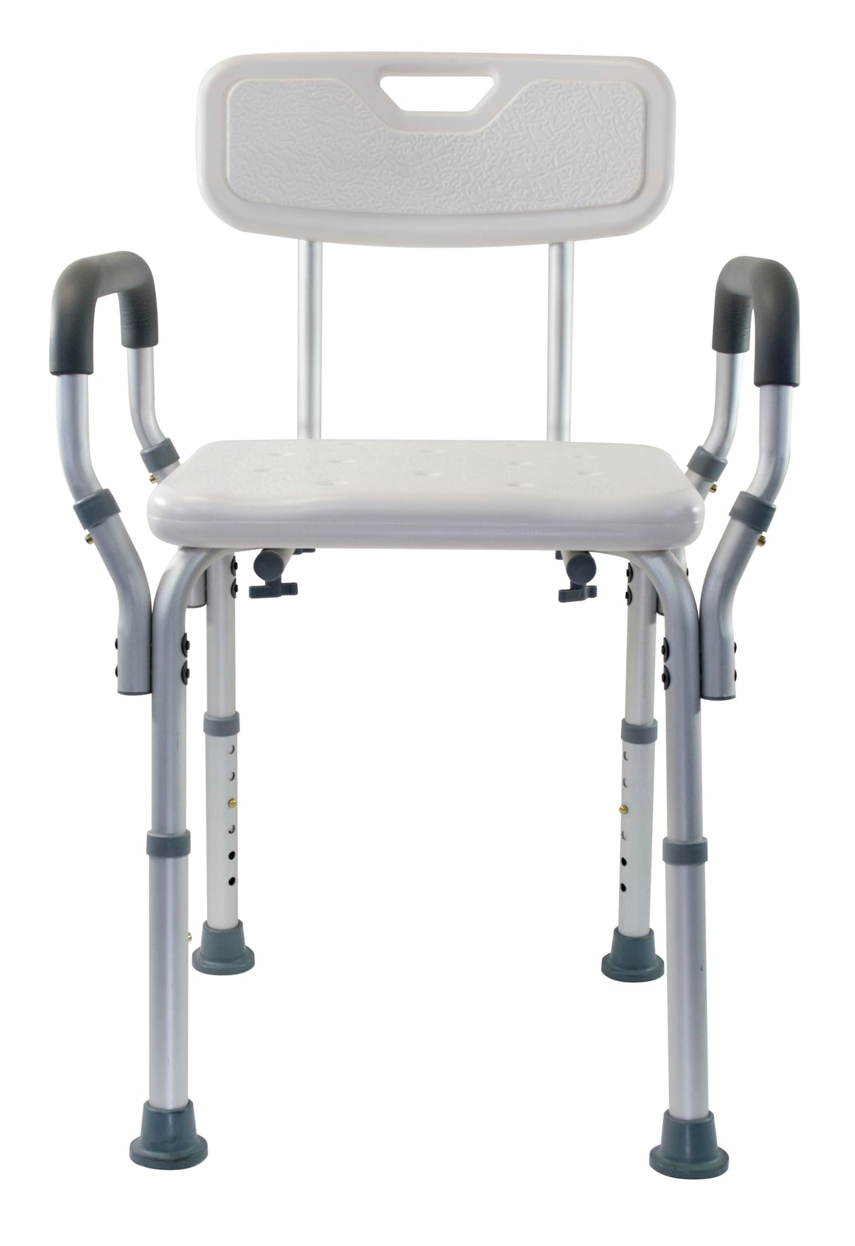 Essential Medical Supply Height Adjustable Shower and Bath Bench with Padded Arms, Contoured Back and Textured Shower Chair Seat - Perfect for The Bath and Shower