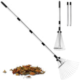 Leaf Rake Adjustable 23" to 75" - Stainless stelel Rake for Leaves, Garden Tools for Yard Lawn Shrub Garden Beds, Rastrillo para Jardin