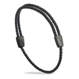 Forge & Foundry Trinity Men's Adjustable Black Braided Leather Bracelet
