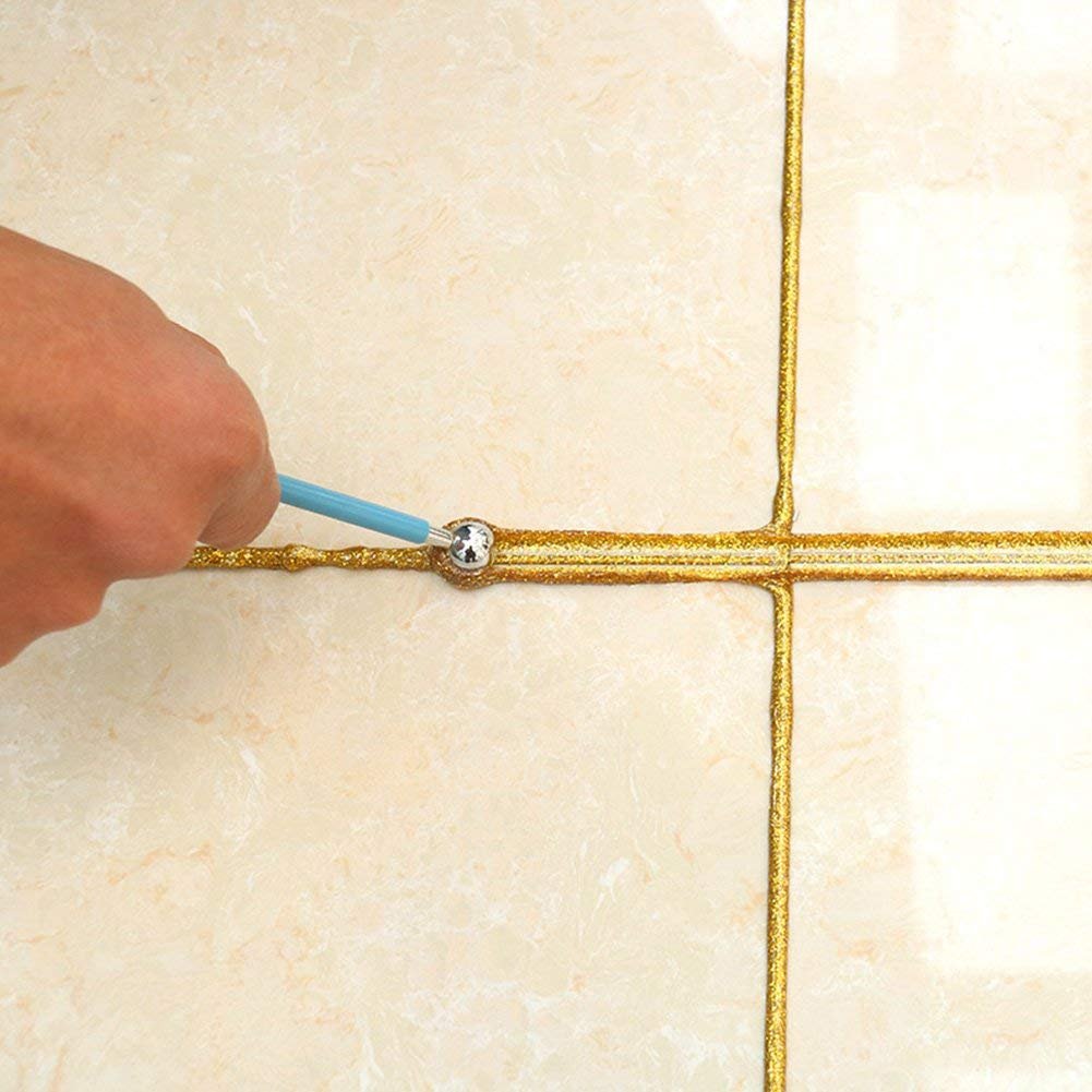 GOZOLA Concrete Countertop Caulking Tool, Metal Ball Tile Caulk Finishing Tool Used to Press The Tile Grout Coating for Bathroom Kitchen and The Rest of The Household