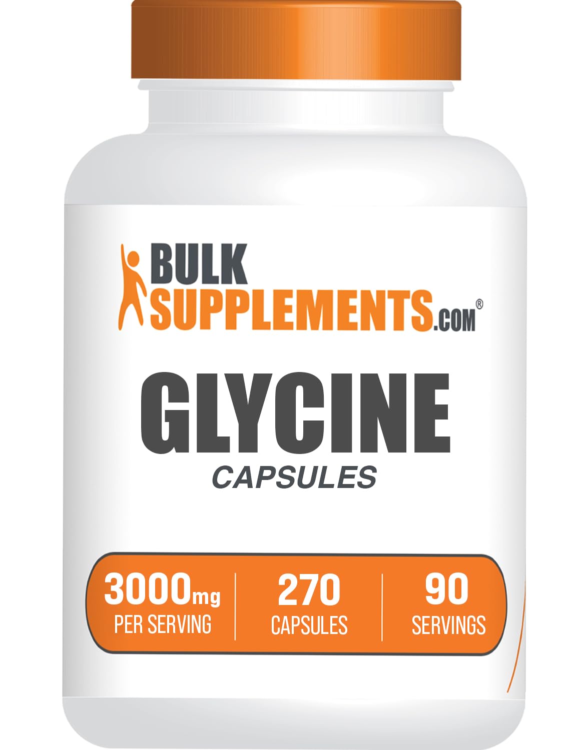 BulkSupplements.com Glycine Capsules - Glycine Supplements, Amino Acid Supplement - Gluten Free, 3 Capsules per Serving (3000mg), 270 Count (Pack of 1)