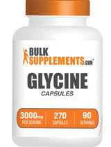 BulkSupplements.com Glycine Capsules - Glycine Supplements, Amino Acid Supplement - Gluten Free, 3 Capsules per Serving (3000mg), 270 Count (Pack of 1)