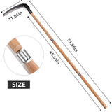 EcoDigiLife Solid Wood Long Handle Weeding Sickle, 30cm Extended Blade for Efficient Weed & Brush Clearing, 3-Section Adjustable Length, Heavy Duty Gardening Tool for Yard, Garden, Field and Ditch