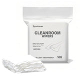 Cleanroom Wipers 6"x6"(150 Pcs, 100% Polyester, Class 100, 140GSM) Double Knit 100% Lint Free Cloths with Ultra-fine Filaments, Laser Sealed Edge Ultra-Soft Wipers
