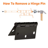 Amazon Basics Interior Door Hinges, Square, 3.5 x 3.5 Inch, Matte Black, Pack of 12