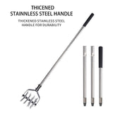 BARAYSTUS Rotary Cultivator Garden Tool, Adjustable Hand Tiller, Long Handle Cultivator for Aerating, Planting and Mixing Soil or Reseeding Grass
