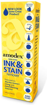 Amodex Ink & Stain Remover for Clothes, Leather and Skin - Removes Ink, Ballpoint, Sharpie, Grease and More, Works on Set-in Stains, Gentle but Powerful, 4oz/120ml Bottle (Pack of 3)